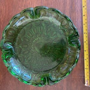 Moon and Stars Green Glass Decorative Ashtray